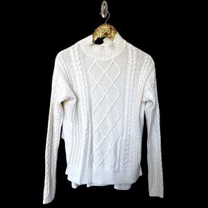 White Cable Knit Sweater